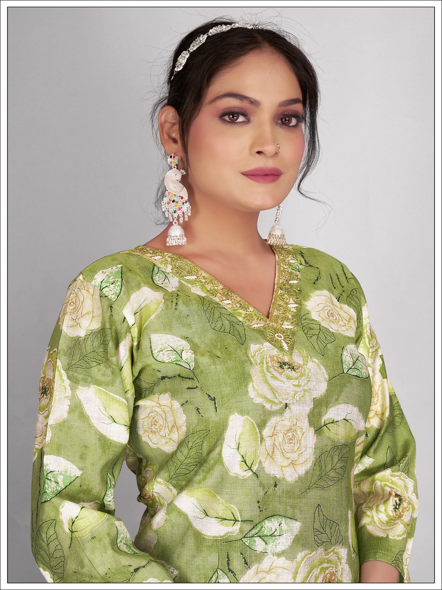 Vibrant Kurti Set with Pants and Dupatta