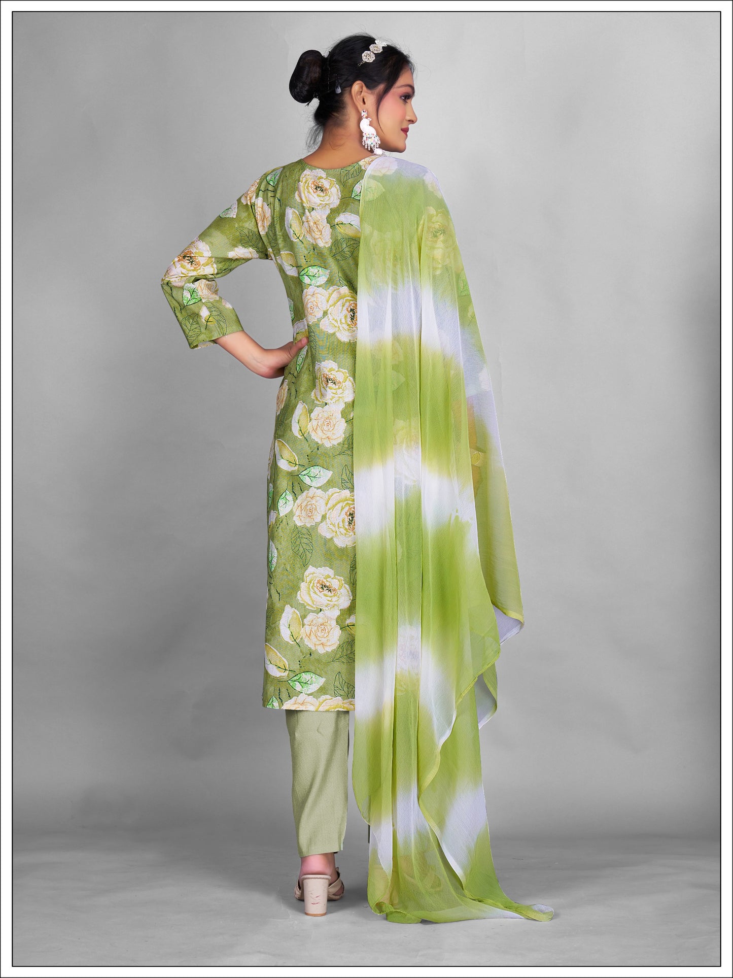 Vibrant Kurti Set with Pants and Dupatta