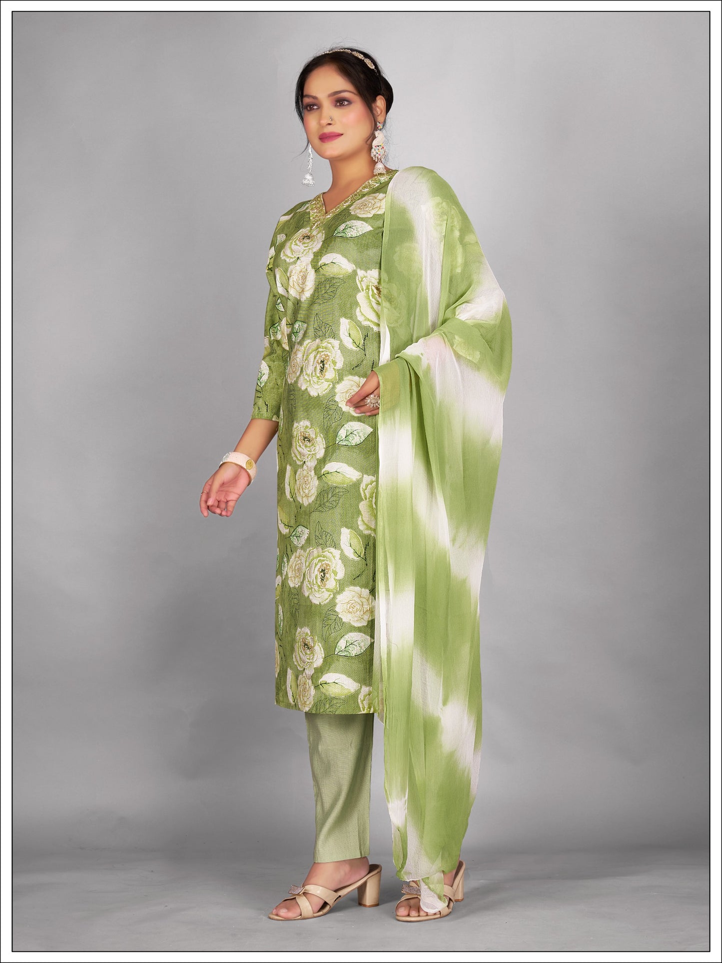 Vibrant Kurti Set with Pants and Dupatta