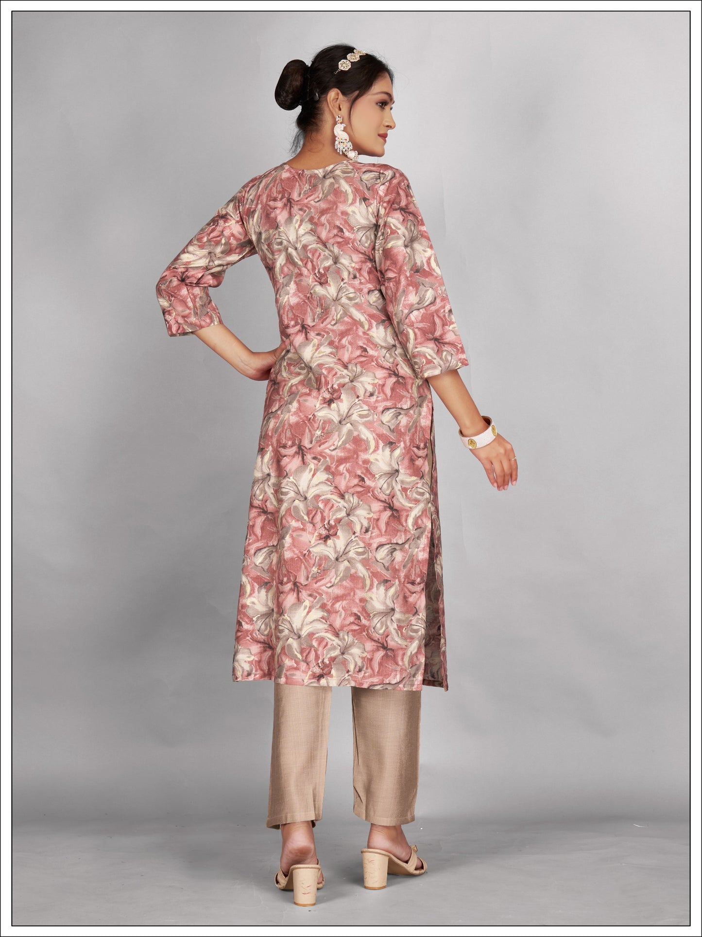 Floral Print Kurti Pant Set