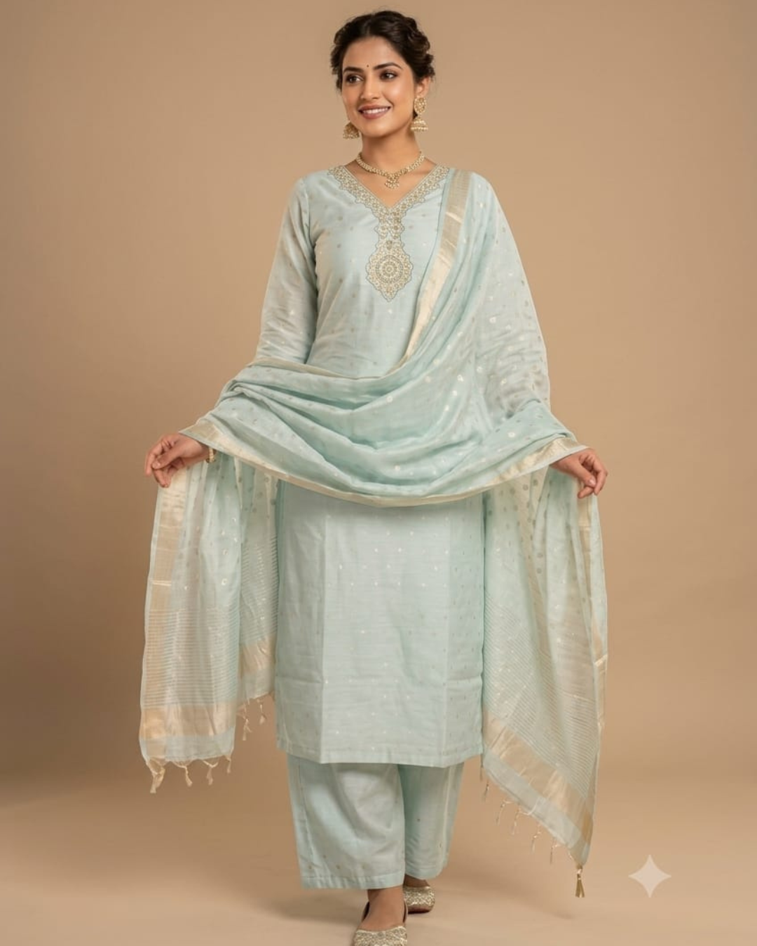 Digital Marina Butti Hand work Kurti Set