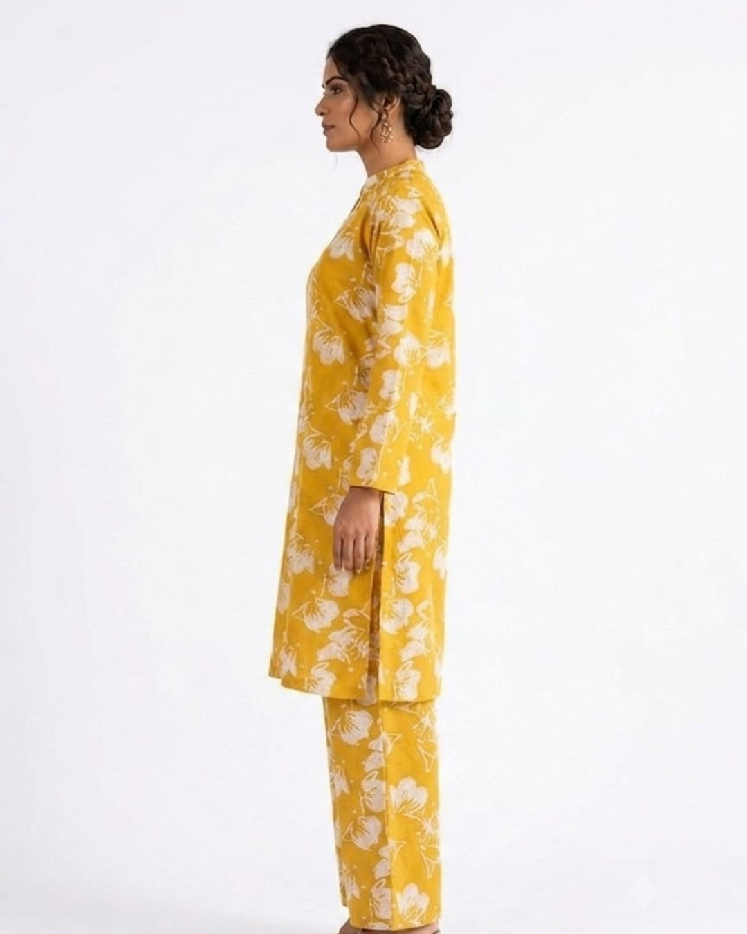 Floral Print Kurti with Matching Palazzos Set