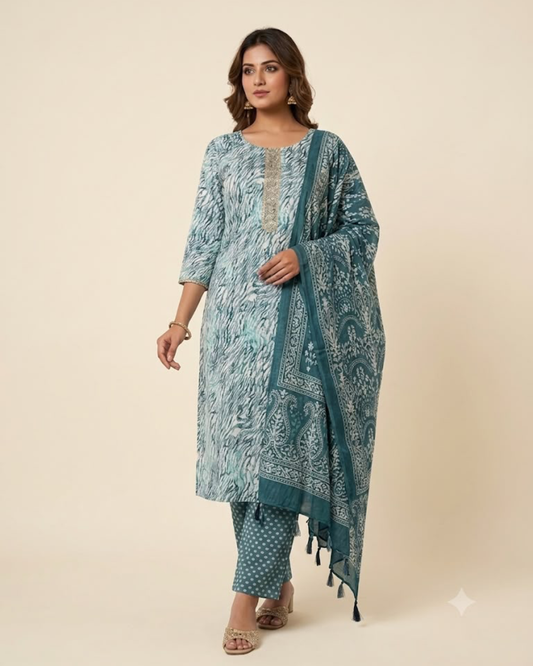 Siya Slub Set with dupatta