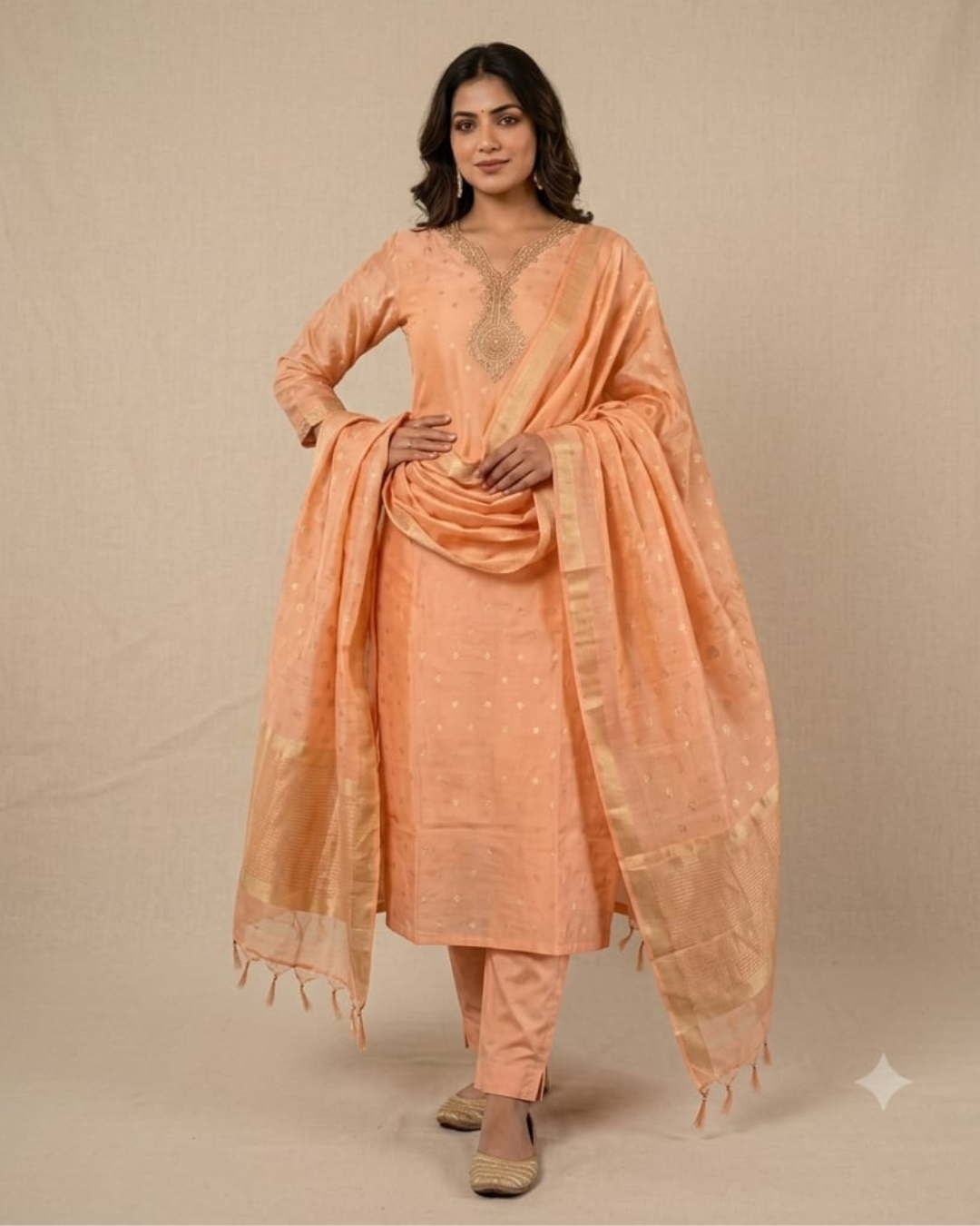 Digital Marina Butti Hand work Kurti Set