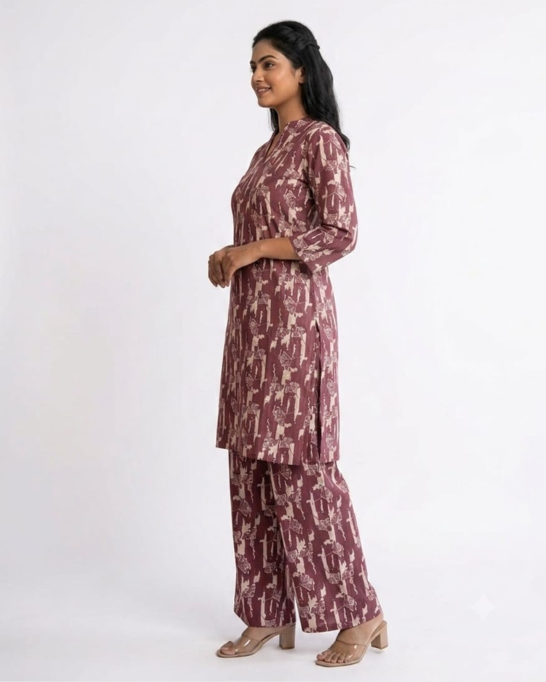 Eco-Chic Printed Kurta Palazzo Co-Ord Set for Women