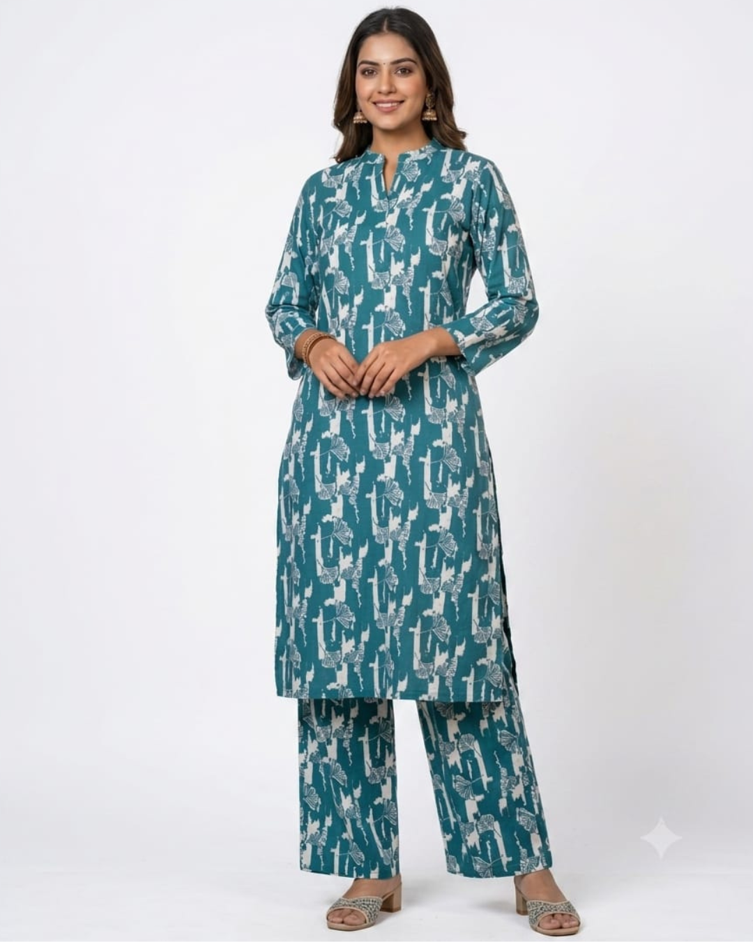 Eco-Chic Printed Kurta Palazzo Co-Ord Set for Women
