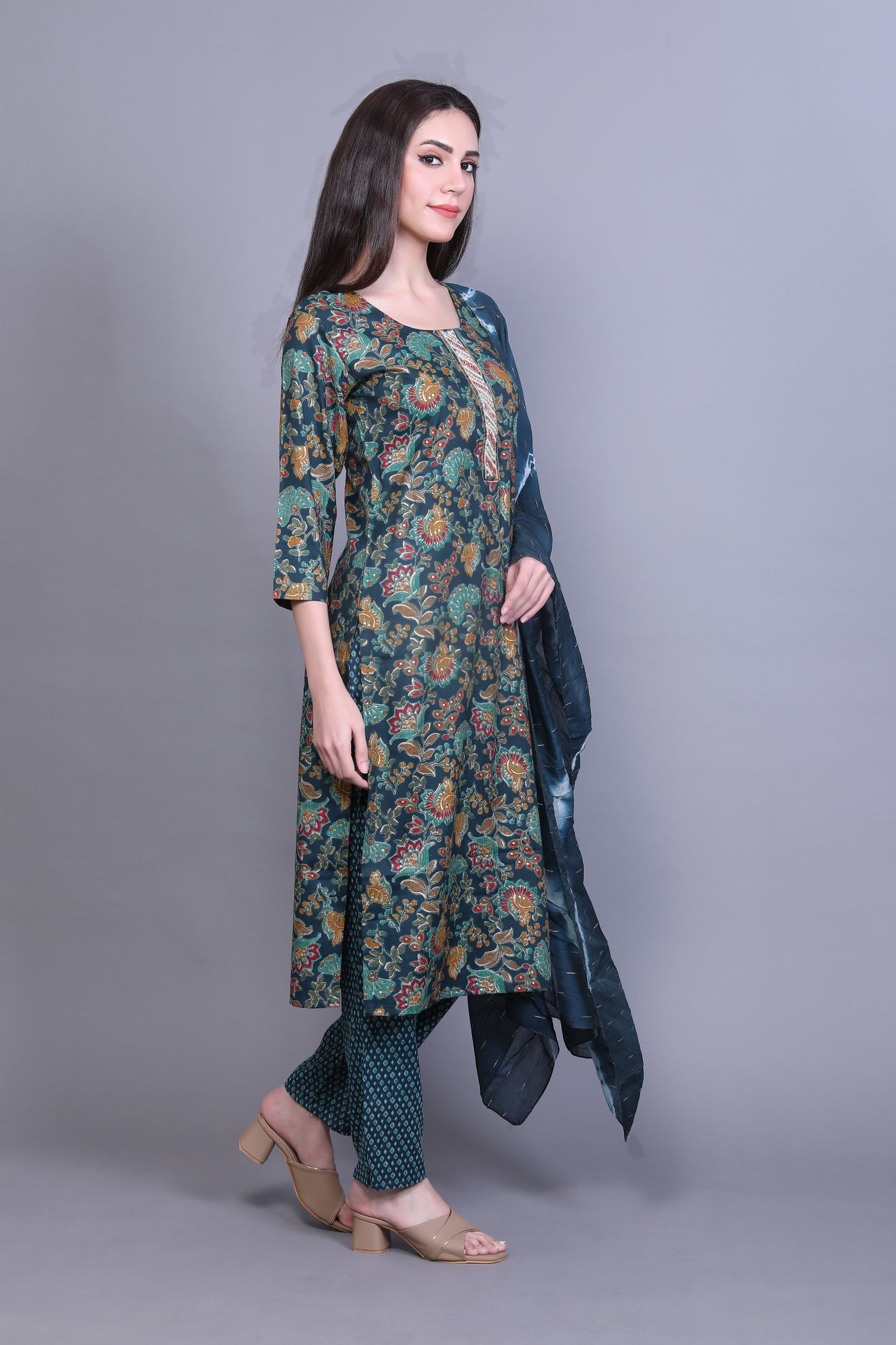Royal Blue Embroidered Kurta Set