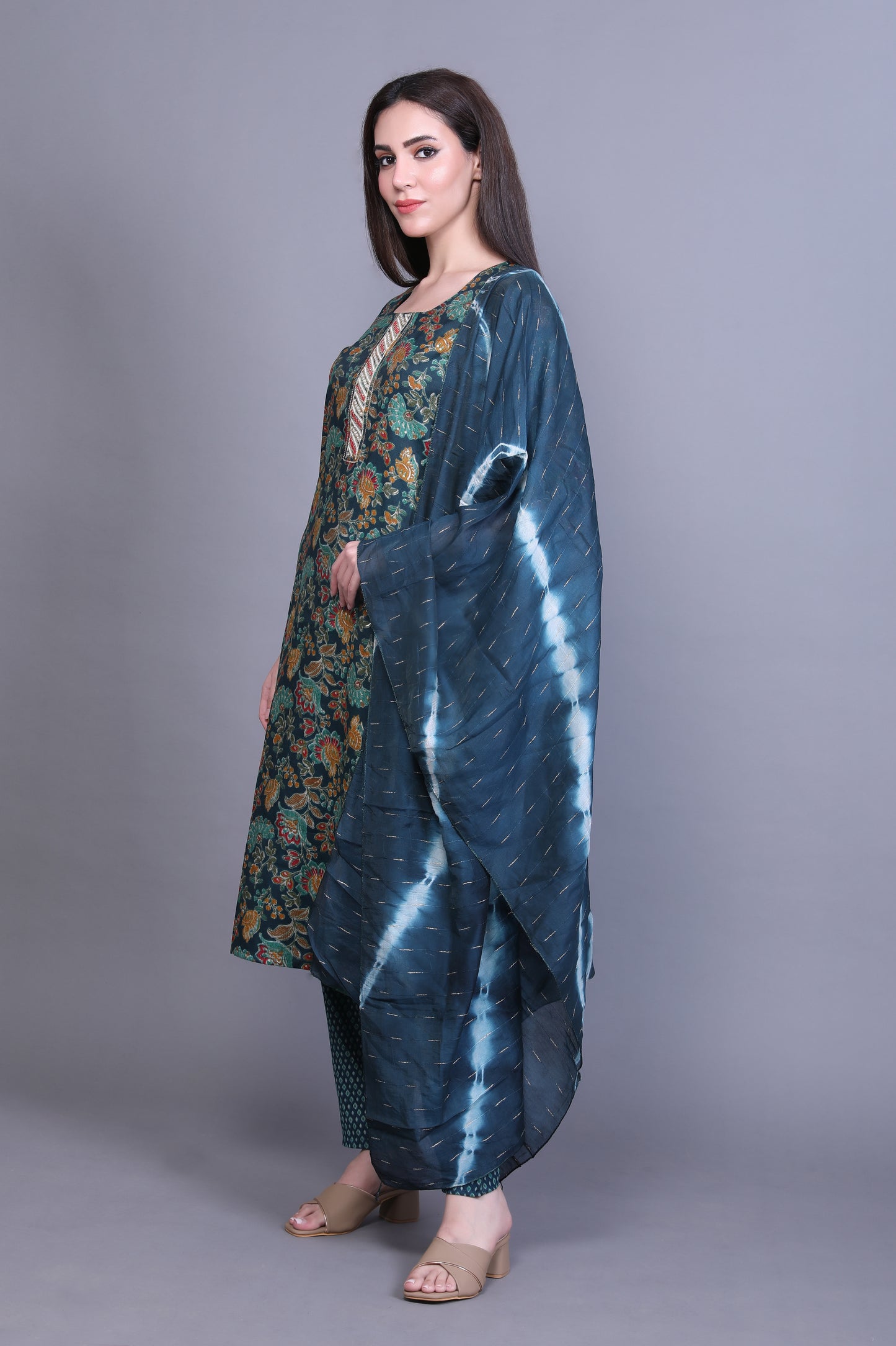 Royal Blue Embroidered Kurta Set