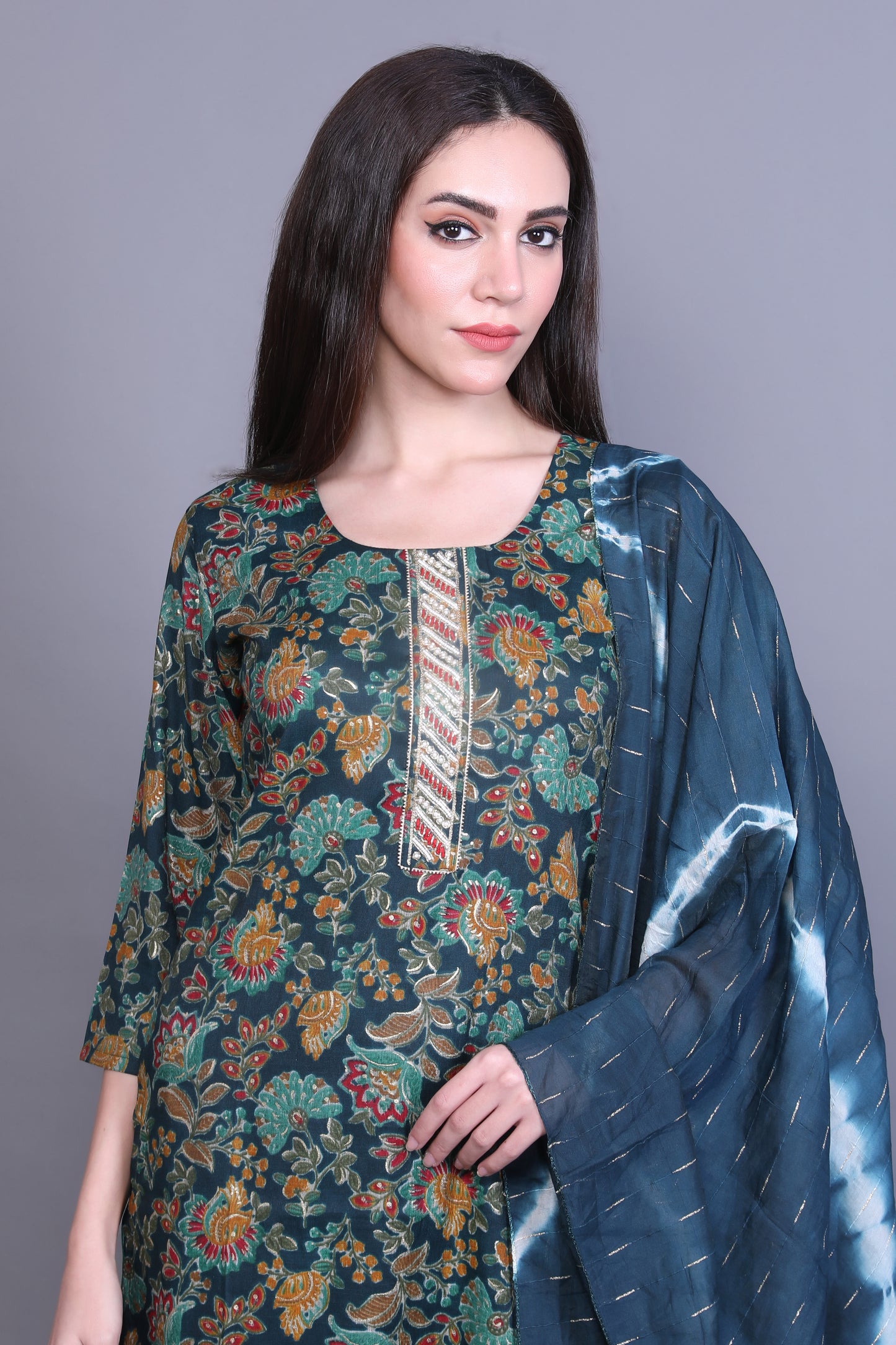 Royal Blue Embroidered Kurta Set
