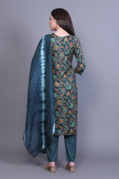 Royal Blue Embroidered Kurta Set