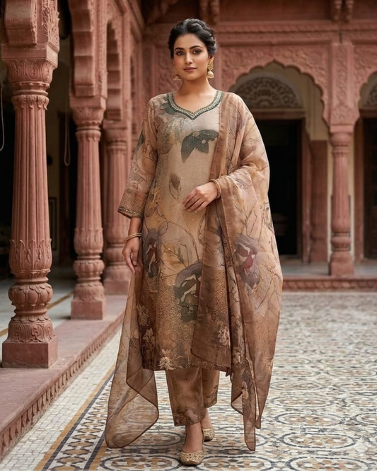 Flora Veli Viscose Kurti Set