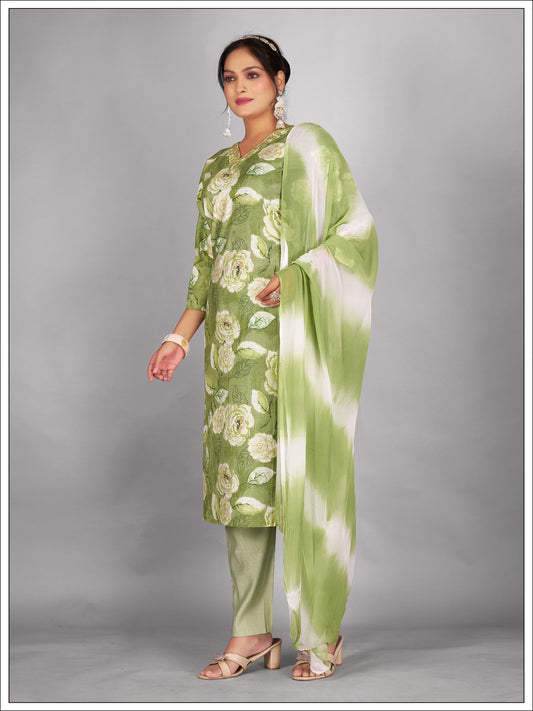 Vibrant Kurti Set with Pants and Dupatta