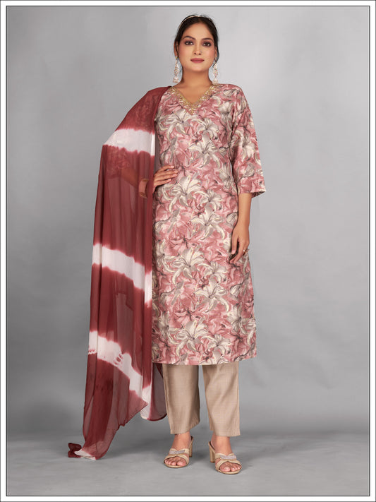 Floral Print Kurti Pant Set