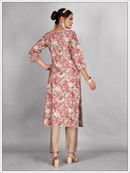 Floral Print Kurti Pant Set